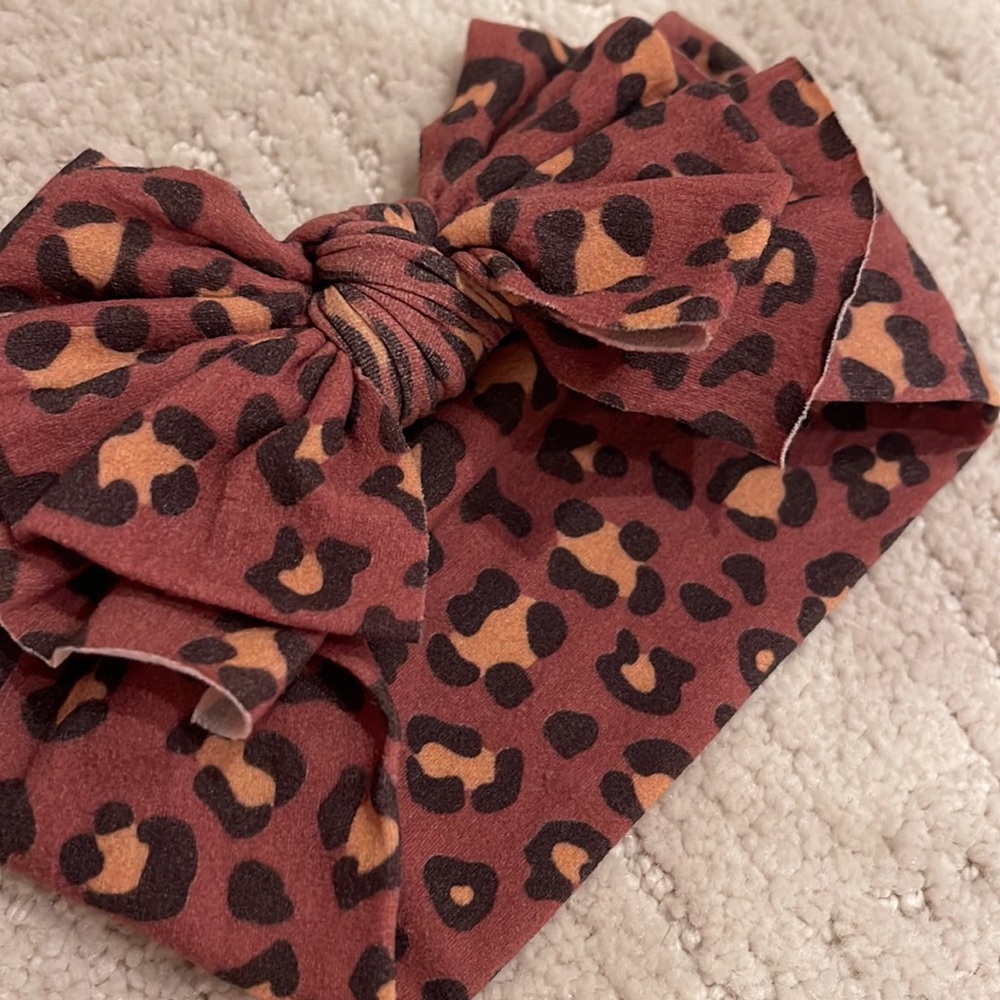 Baby bling cheetah print baby headband - Picture 6 of 8